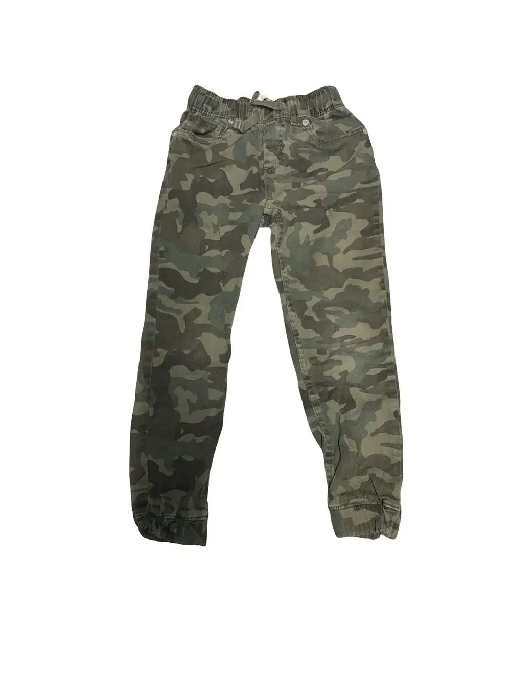 Levi’s Kids Camo Jogger Pants Size 7 Green Stretch Pull On Elastic Waist Cotton